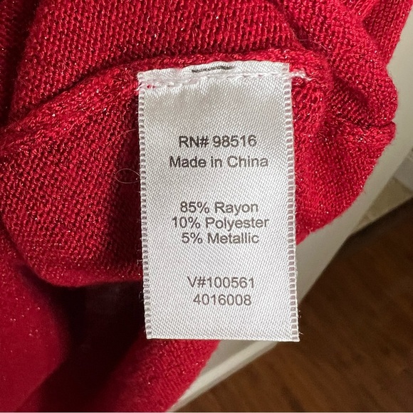 Coldwater Creek Red Metallic Knit Tank Top size XL - Picture 3 of 6